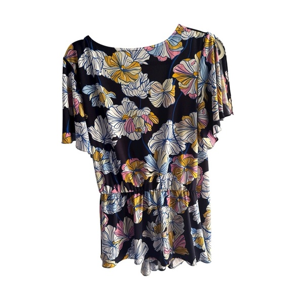 Coco Bianco Floral Blouse - Navy, Yellow, Cream size L - Picture 3 of 8